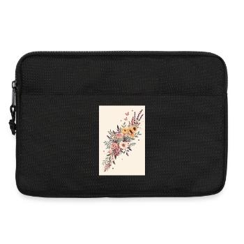 Blumenbouquet mit Schmetterlingen - Laptoptasche 13" - Schwarz - Vorne