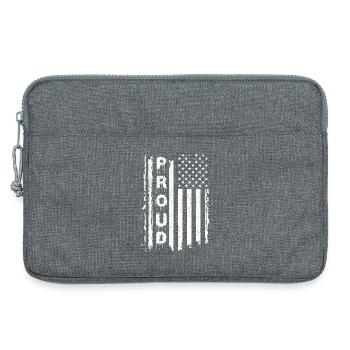 American Flags and Text Graphics - Laptop bag 13" - heather grey - Front