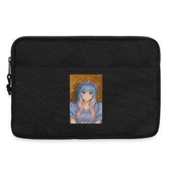 Couronne de fleurs Animefig avec cheveux pastel - Sacoche pour ordinateur portable 13 pouces - noir - Devant