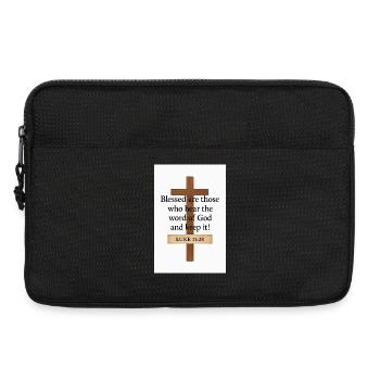 Kreuzzitate: Selige, die Gottes Wort hören - Laptoptasche 13" - Schwarz - Vorne