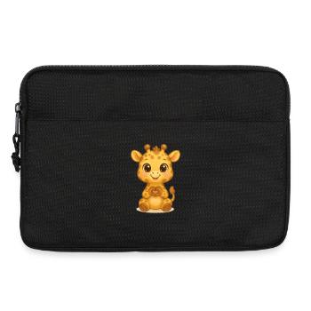 Cute giraffe with heart hands - Laptop bag 13" - black - Front