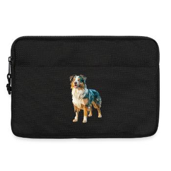 Australian Shepherd - Cool Low Poly  Logo - Laptop bag 13" - black - Front