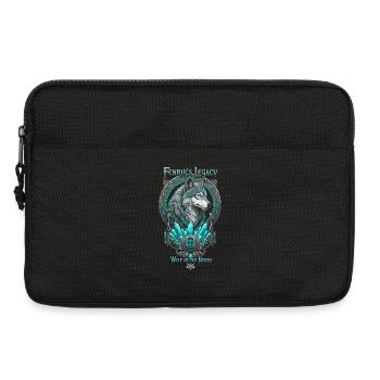 Fenrir Vermächtnis Wolf Nord Kristall Cyan - Laptoptasche 13" - Schwarz - Vorne