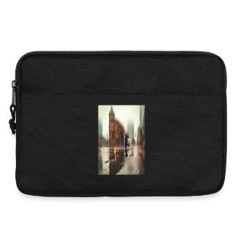 Zwischen Regen und Reflexion – Stadtmoment - Laptoptasche 13" - Schwarz - Vorne