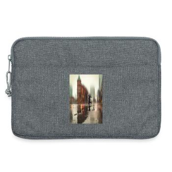 Zwischen Regen und Reflexion – Stadtmoment - Laptoptasche 13" - Grau meliert - Vorne