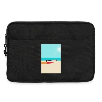 Boot am Strand – Sommer Sonne Meer - Laptoptasche 13" - Schwarz - Vorne