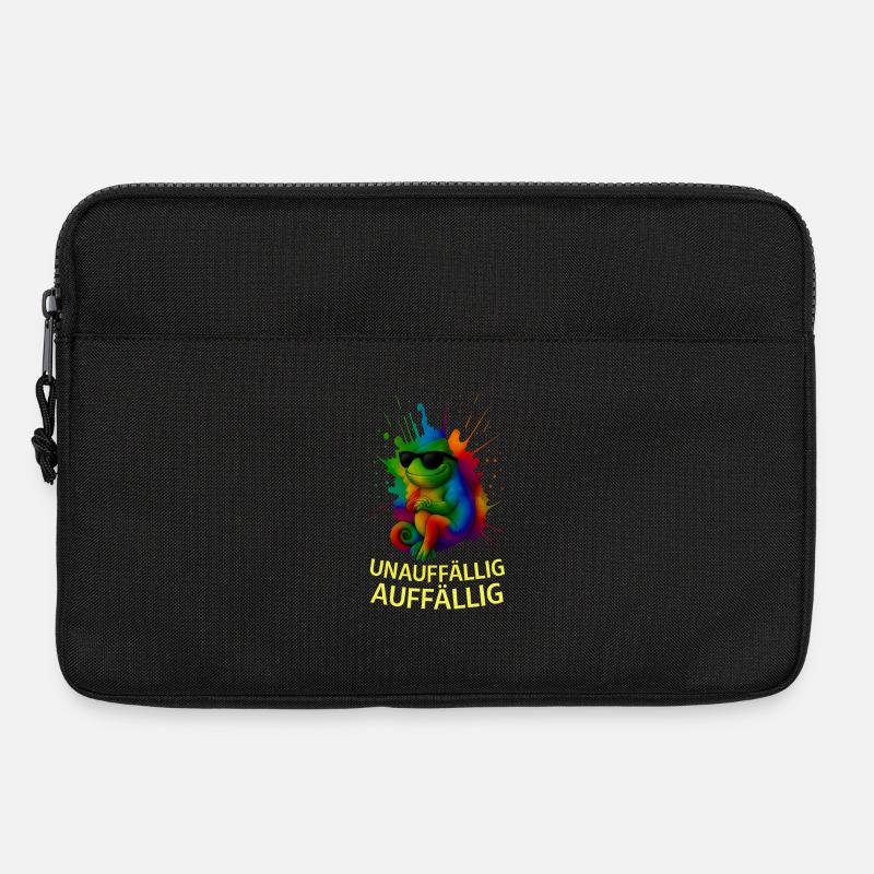 Regenbogen Chamäleon mit Stil - Laptoptasche 13" - Schwarz