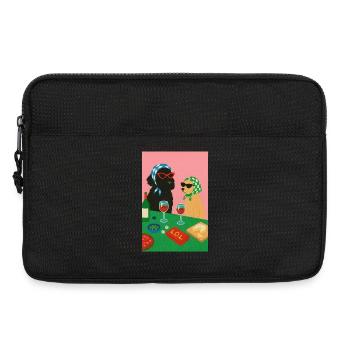 Stilvolle Hunde in der Cartoon-Weinbar - Laptoptasche 13" - Schwarz - Vorne