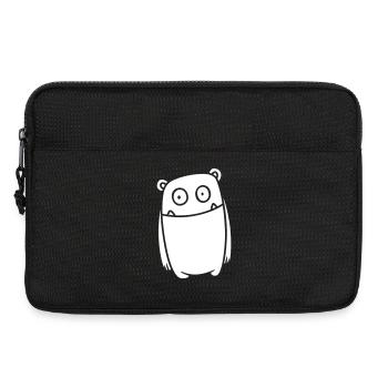 Monster Cheerful - Conception de bande dessinée Kawaii drôle - Sacoche pour ordinateur portable 13 pouces - noir - Devant