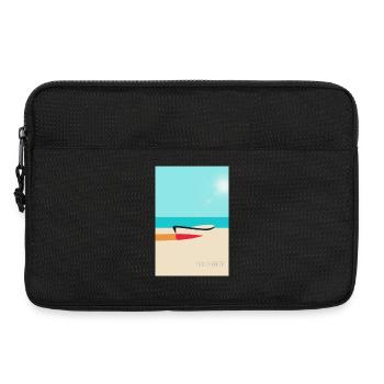 Boot am Strand – Sommerliches Urlaubs Poster - Laptoptasche 13" - Schwarz - Vorne