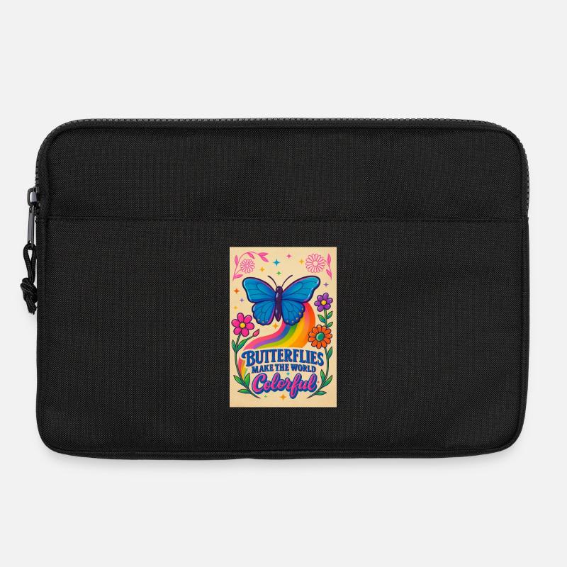 Schmetterling Farbwelt Motiv - Laptoptasche 13" - Schwarz