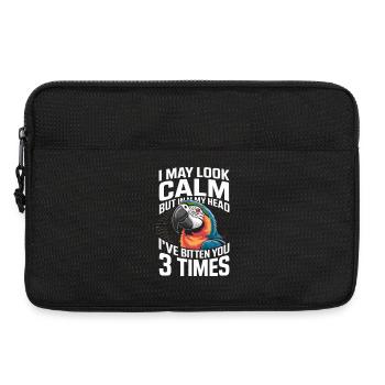  Papagei Spruch Ich Wirke Ruhig Doch In Meinem - Laptoptasche 13" - Schwarz - Vorne