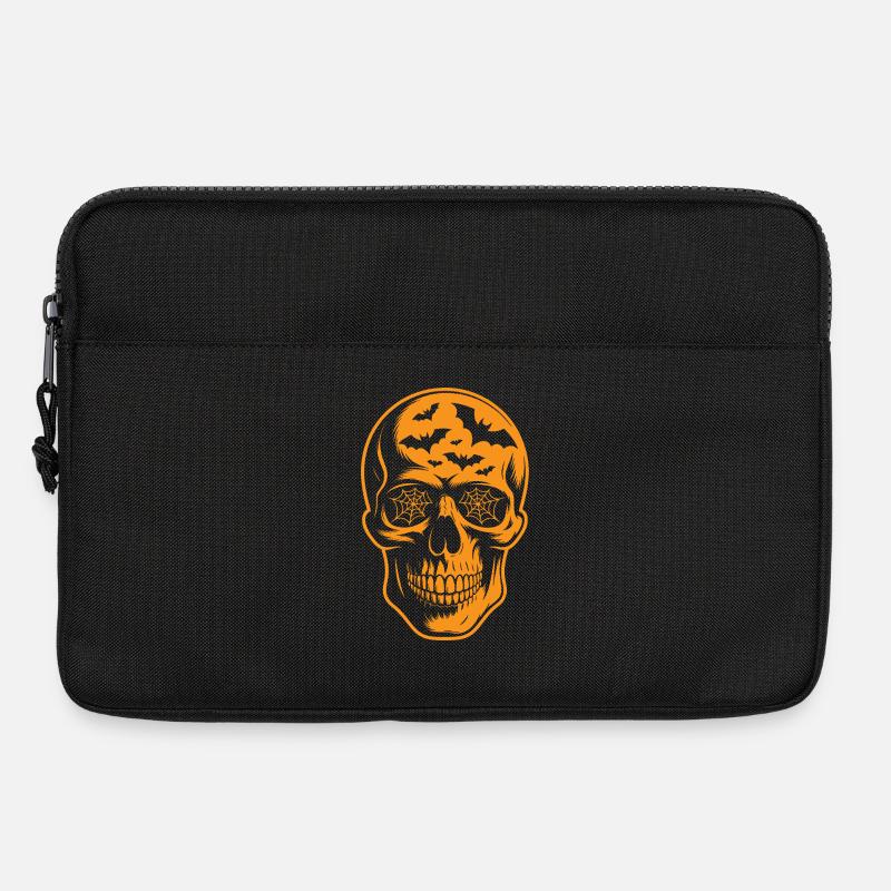 Spinnennetz Totenschädel Halloween - Laptoptasche 13" - Schwarz