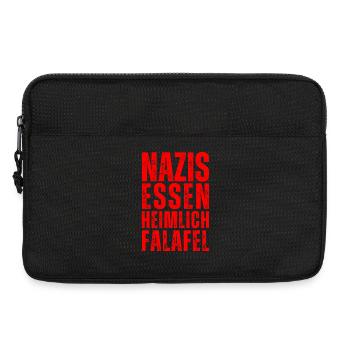 'Nazis secretly eat falafel' - anti-racism! - Laptop bag 13" - black - Front