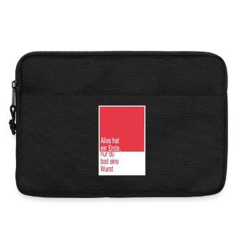Alles hat ein Ende, du bist eine Wurst - Laptoptasche 13" - Schwarz - Vorne