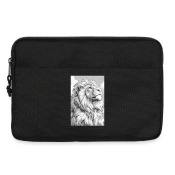 Illustration of a lion - Laptop bag 13" - black - Front