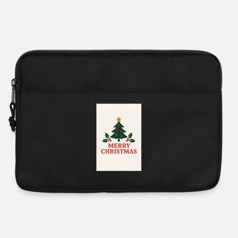 Merry Christmas Tree Retro Red and Green  - Laptoptasche 13" - Schwarz