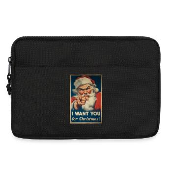 Affiche publicitaire du Père Noël - Sacoche pour ordinateur portable 13 pouces - noir - Devant