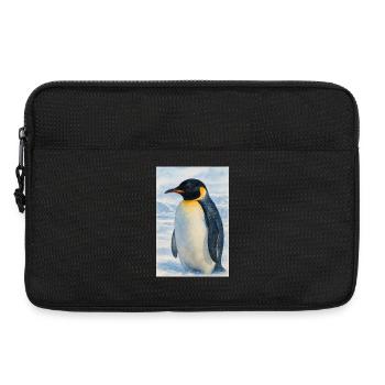 Aquarelle Pingouin au bord de la mer - Sacoche pour ordinateur portable 13 pouces - noir - Devant