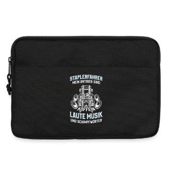 Forklift driver saying loud music swear words - Laptop bag 13" - black - Front