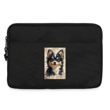 Illustration of a dog - Laptop bag 13" - black - Front