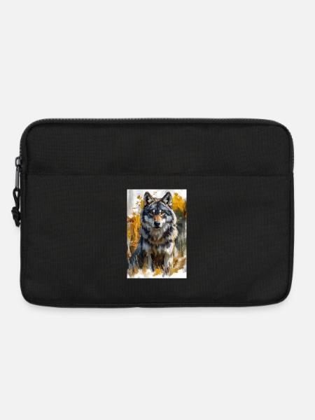 Illustration of a wolf - Laptop bag 13" - black