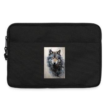 Illustration of a wolf - Laptop bag 13" - black - Front