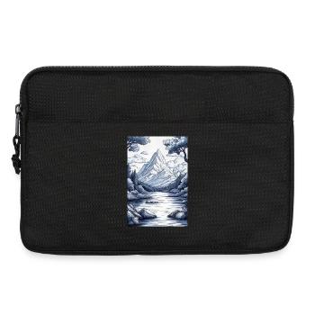Illustration einer Gebirgslandschaft - Laptoptasche 13" - Schwarz - Vorne