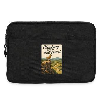 Escalade avec mon meilleur ami - Vintage Dog Print - Sacoche pour ordinateur portable 13 pouces - noir - Devant