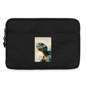 Illustration of a turtle - Laptop bag 13" - black - Front