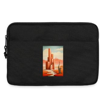 Illustration of a desert landscape - Laptop bag 13" - black - Front
