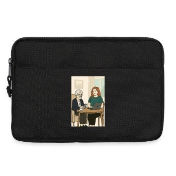 Generationen am Tisch mit Technik - Laptoptasche 13" - Schwarz - Vorne