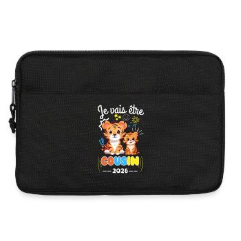 Je Vais Être Cousin 2026 Annonce Grossesse Tigre - Sacoche pour ordinateur portable 13 pouces - noir - Devant