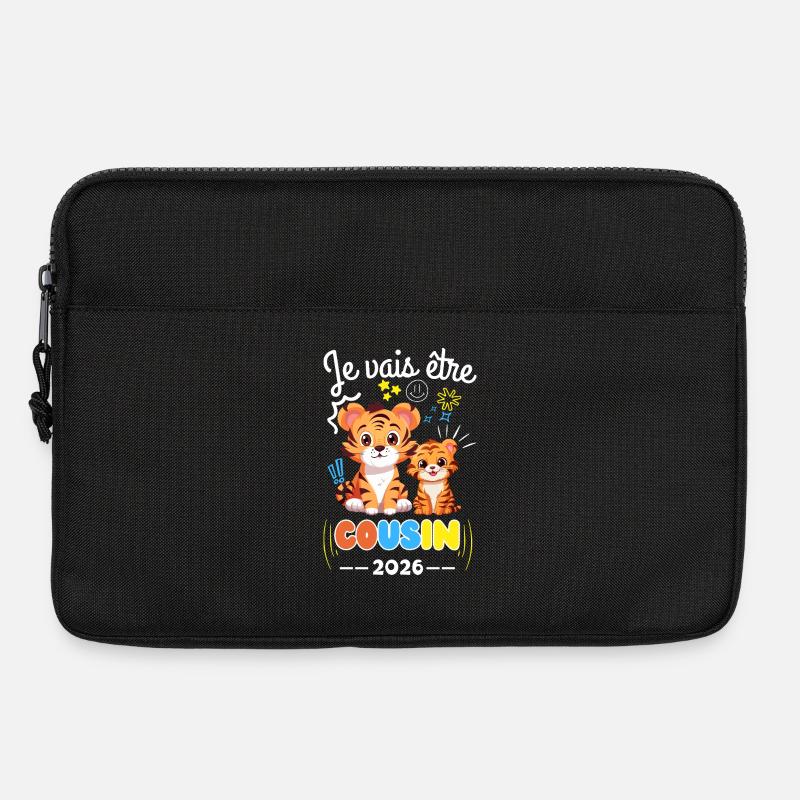 Ich werde Cousine sein 2026 Tigerschwangerschaft Ankündigung - Laptoptasche 13" - Schwarz