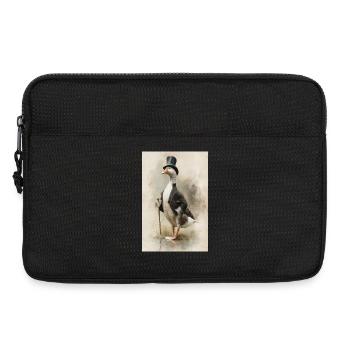 Gentleman Gans mit Zylinder - Laptoptasche 13" - Schwarz - Vorne