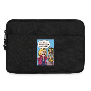 Caricature Theft of the Louvre Pierre Jean. - Laptop bag 13" - black - Front