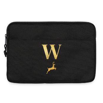 Buchstabe w Goldener Hirsch - Geschenkidee - Laptoptasche 13" - Schwarz - Vorne