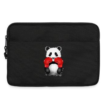 Boxing Panda - Motif animalier de style graffiti amusant - Sacoche pour ordinateur portable 13 pouces - noir - Devant