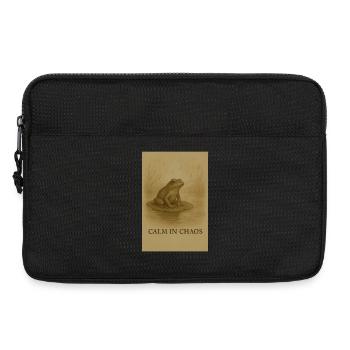 Ruhe im Chaos: Frosch auf dem Teich - Laptoptasche 13" - Schwarz - Vorne