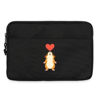 Cochon d’Inde avec cœur - Sacoche pour ordinateur portable 13 pouces - noir - Devant