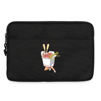 Laufender Nudelkämpfer in lustigen Takeout-Box-Kunst - Laptoptasche 13" - Schwarz - Vorne