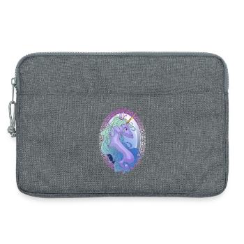 Elegante Einhorn-Spiegel-Kunst Einhorn-Mädchen - Laptoptasche 13" - Grau meliert - Vorne