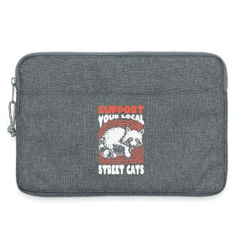 Waschbär Motiv Natur Tierwelt Tierliebhaber - Laptoptasche 13" - Grau meliert - Vorne