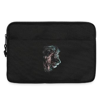 Löwe Bunt Löwenkopf Neon Farbenfroh Raubtier Kunst - Laptoptasche 13" - Schwarz - Vorne