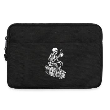 Skelett, das Espresso trinkt - Laptoptasche 13" - Schwarz - Vorne