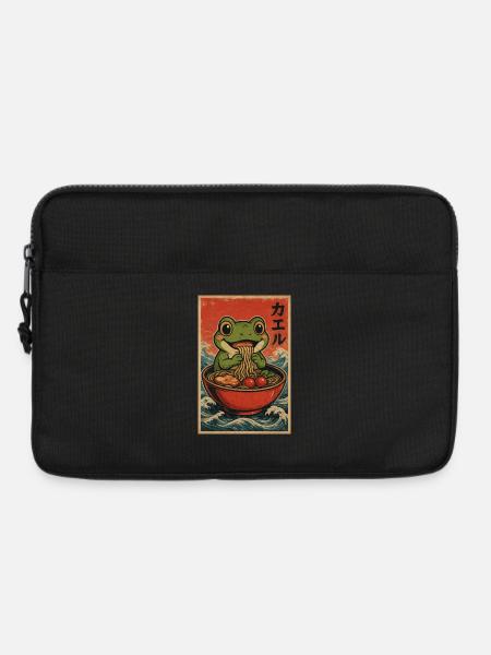 Frosch-Ramen Retro-Poster - Laptoptasche 13" - Schwarz
