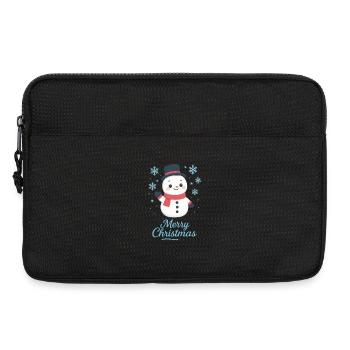 Bonhomme de neige avec écharpe – Joyeux Noël - Sacoche pour ordinateur portable 13 pouces - noir - Devant
