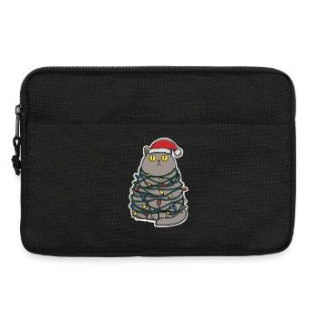 Tollpatschige Katze Weihnachten - Laptoptasche 13" - Schwarz - Vorne