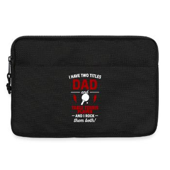 Cadeau de Noël pour la fête des pères Daddy Pongista - Sacoche pour ordinateur portable 13 pouces - noir - Devant