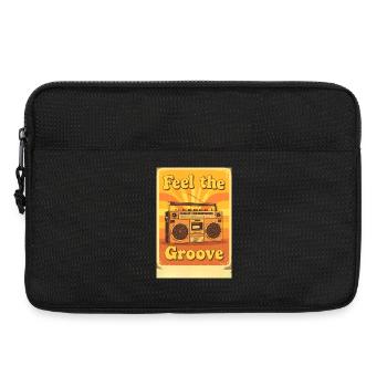 Vintage Boombox Illustration Radiating Warm Groovy - Laptop bag 13" - black - Front